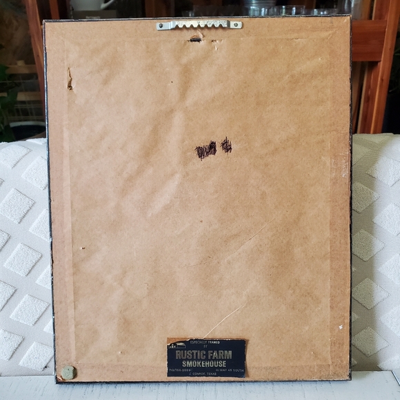 Needlepoint Embroidery  Weather  Wind Vane Barn Mill Wood  Frame Vintage 76 - Picture 4 of 6